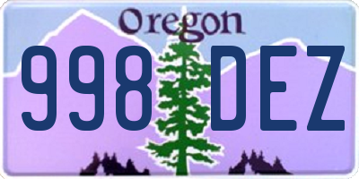 OR license plate 998DEZ