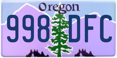 OR license plate 998DFC