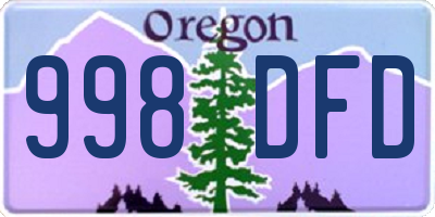 OR license plate 998DFD