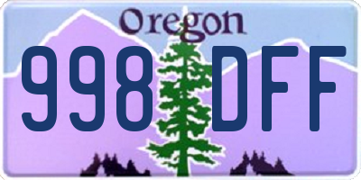 OR license plate 998DFF