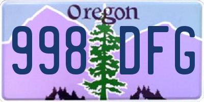 OR license plate 998DFG