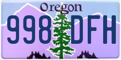 OR license plate 998DFH