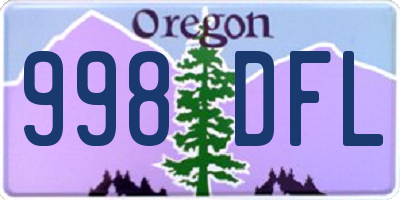 OR license plate 998DFL