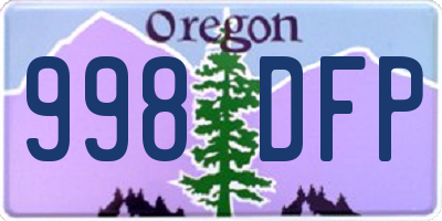 OR license plate 998DFP