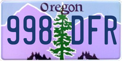 OR license plate 998DFR