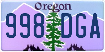 OR license plate 998DGA