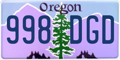 OR license plate 998DGD