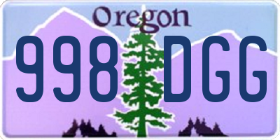 OR license plate 998DGG