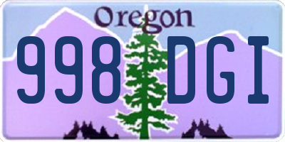 OR license plate 998DGI
