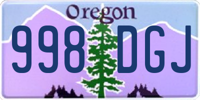 OR license plate 998DGJ