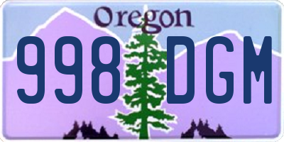 OR license plate 998DGM