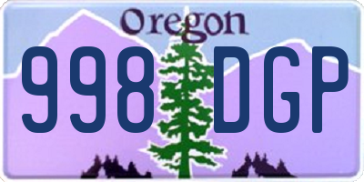 OR license plate 998DGP