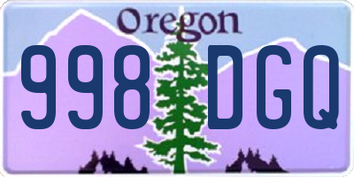 OR license plate 998DGQ