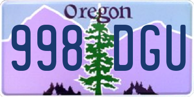 OR license plate 998DGU