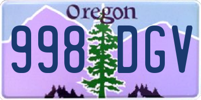 OR license plate 998DGV