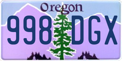 OR license plate 998DGX