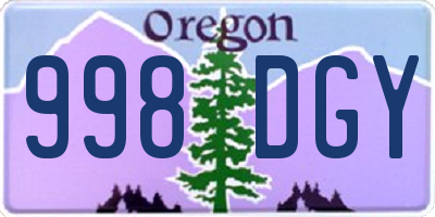 OR license plate 998DGY