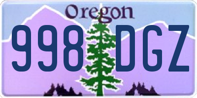OR license plate 998DGZ