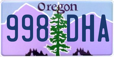 OR license plate 998DHA