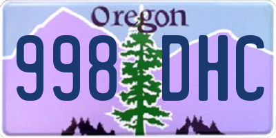 OR license plate 998DHC