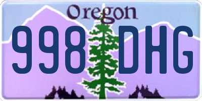 OR license plate 998DHG