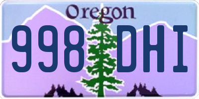 OR license plate 998DHI