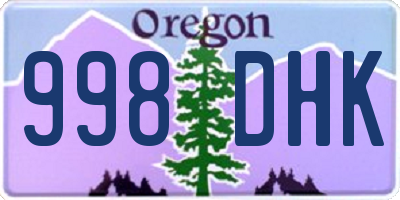OR license plate 998DHK