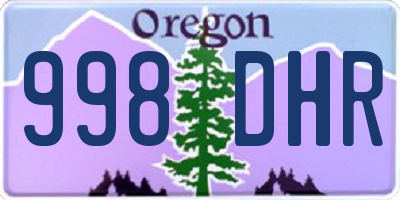 OR license plate 998DHR