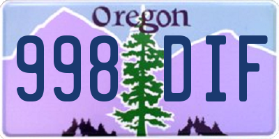OR license plate 998DIF