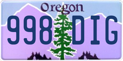 OR license plate 998DIG