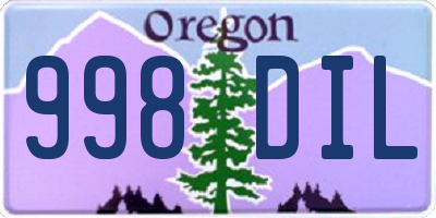 OR license plate 998DIL