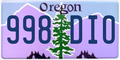 OR license plate 998DIO