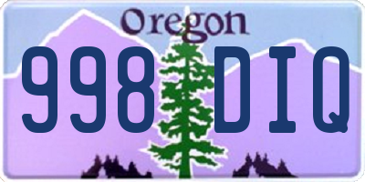 OR license plate 998DIQ