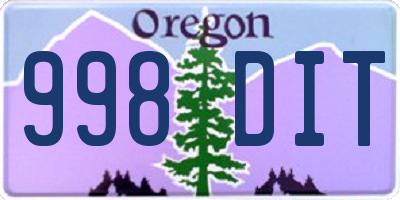 OR license plate 998DIT