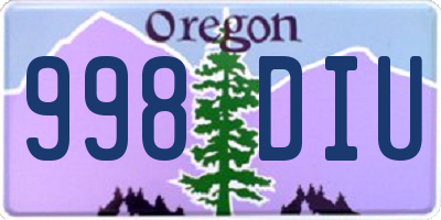 OR license plate 998DIU