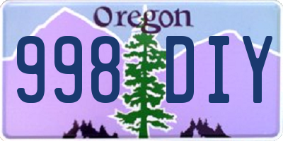 OR license plate 998DIY