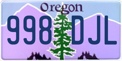 OR license plate 998DJL