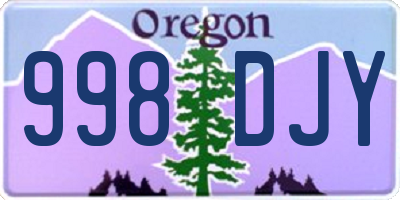 OR license plate 998DJY