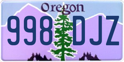 OR license plate 998DJZ