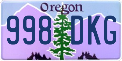 OR license plate 998DKG