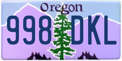 OR license plate 998DKL