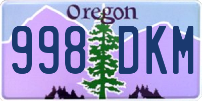 OR license plate 998DKM