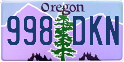 OR license plate 998DKN