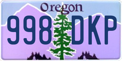 OR license plate 998DKP