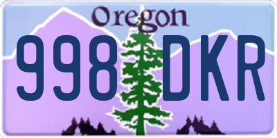 OR license plate 998DKR