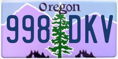 OR license plate 998DKV