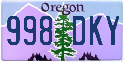 OR license plate 998DKY