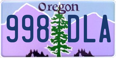 OR license plate 998DLA