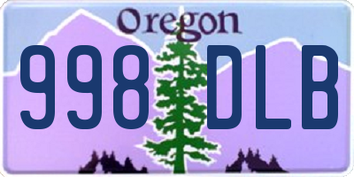 OR license plate 998DLB
