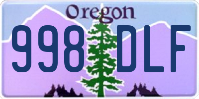 OR license plate 998DLF